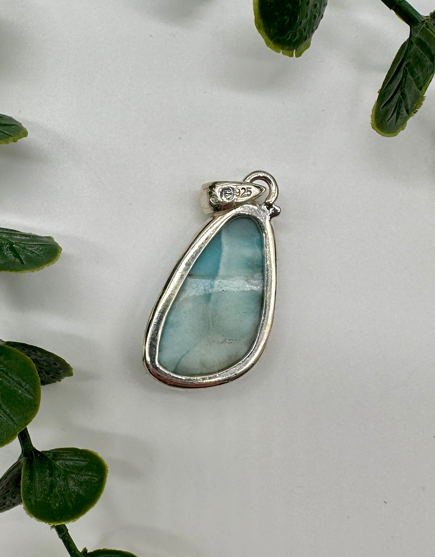 Larimar AAA 925er Silber Anhänger inkl. 925er Silber Kette