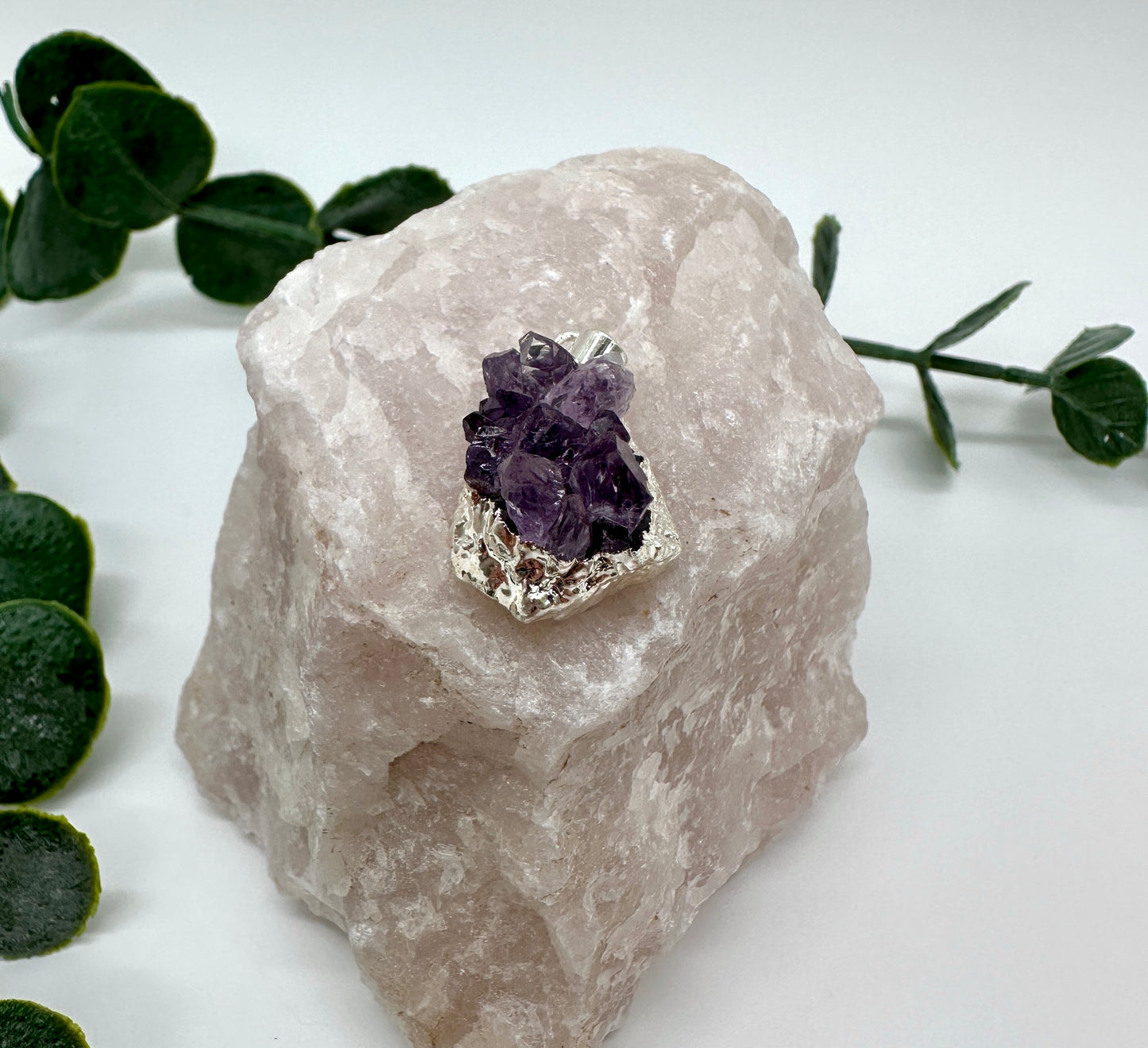 Amethyst Halskette 925er Silber inkl. 925er Silber Kette