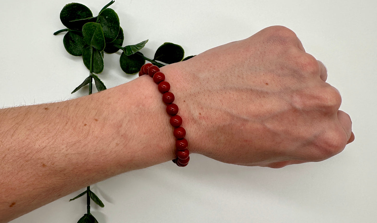 Roter Jaspis 6mm A Armband