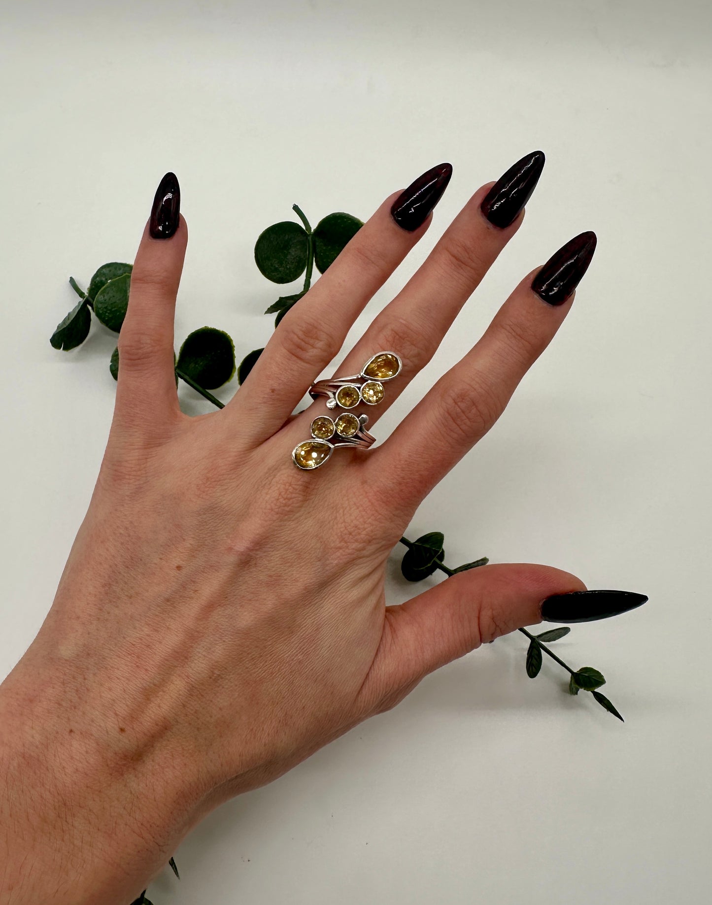 Citrin AAA 925er Silber Ring verstellbar