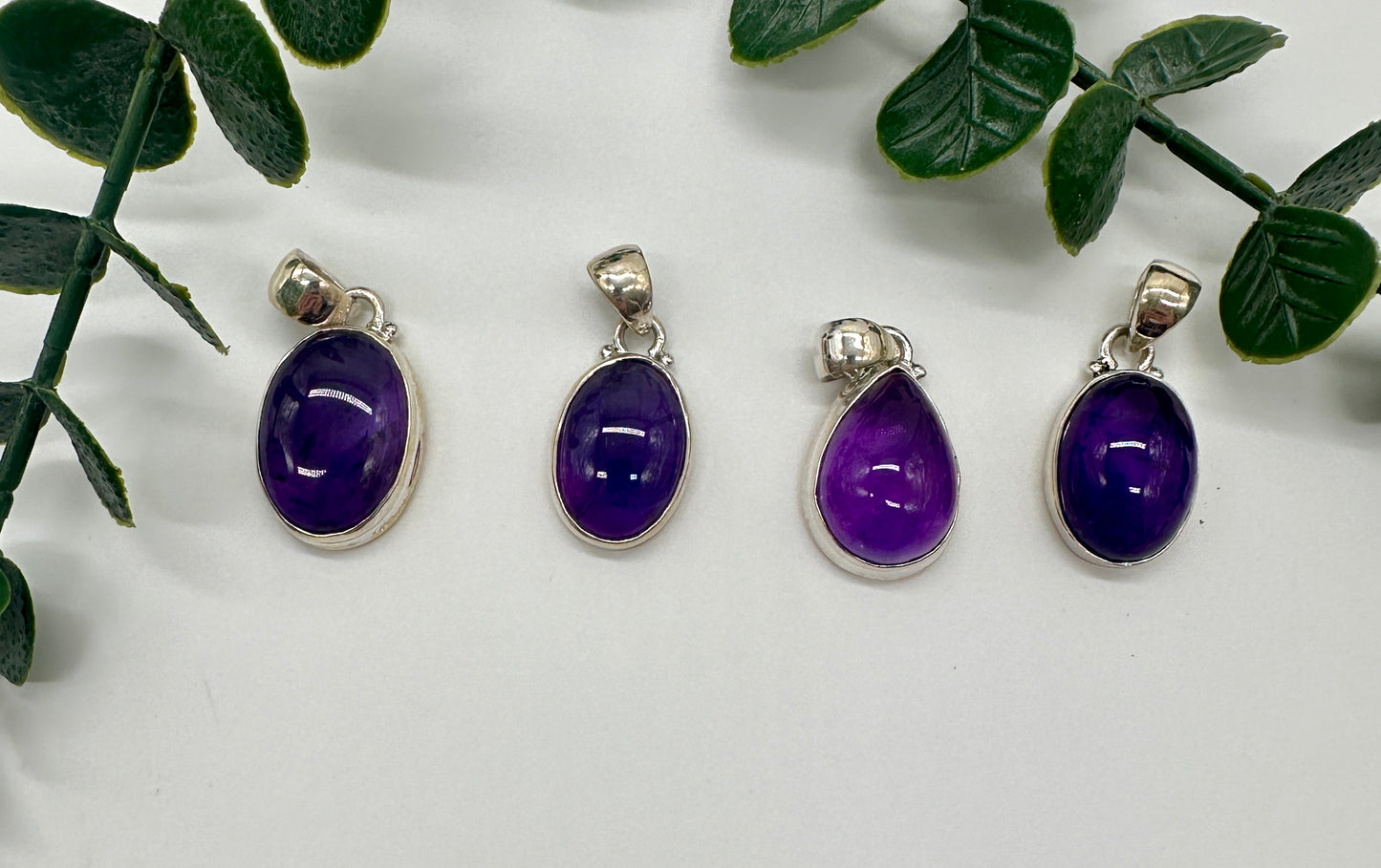 Amethyst AAA 925er Silber OHNE Silber Halskette