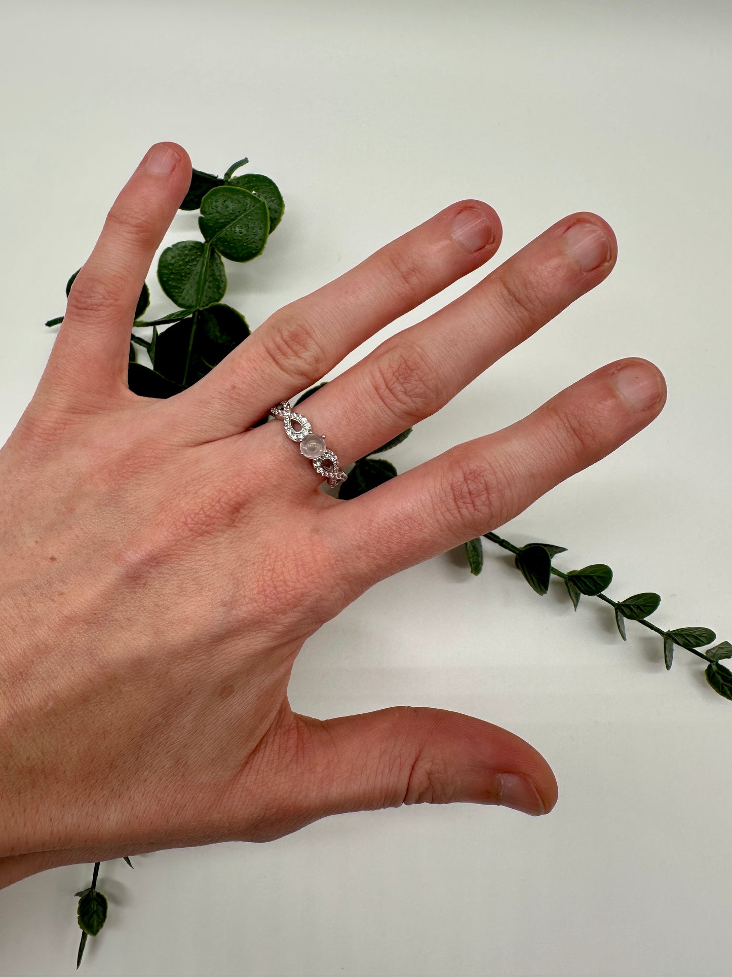 Rosenquarz AA+ Ring verstellbar