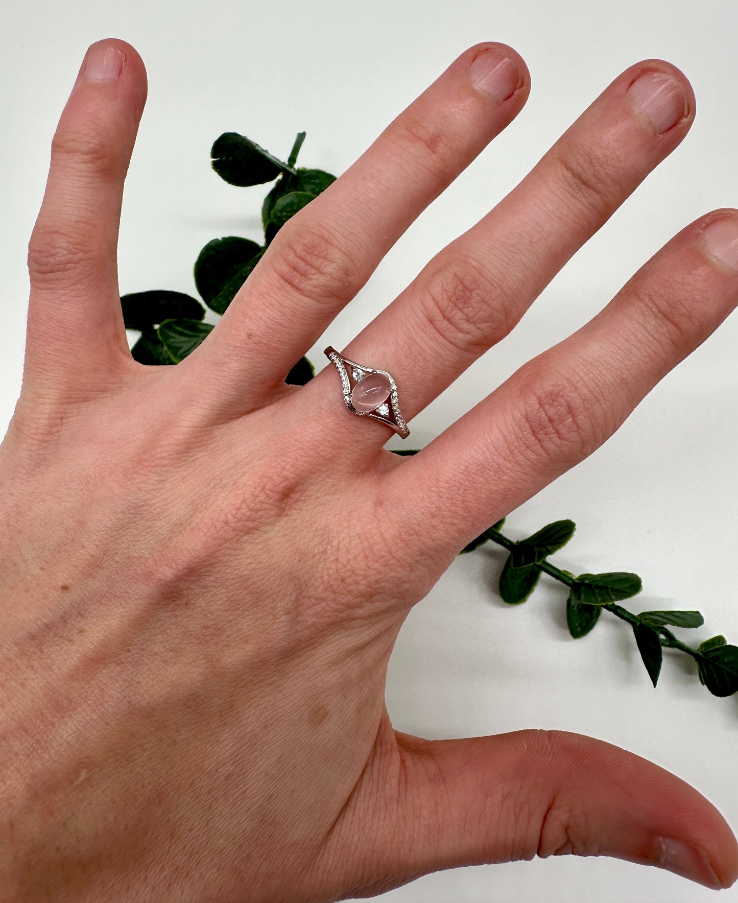 Rosenquarz AA+ Ring verstellbar