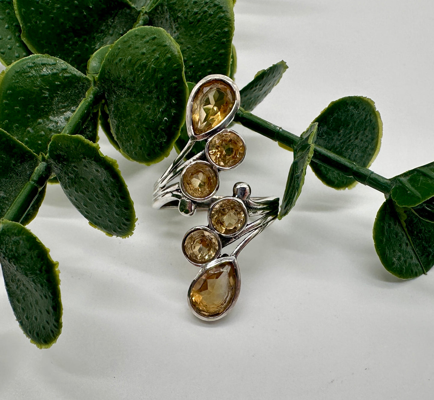 Citrin AAA 925er Silber Ring verstellbar