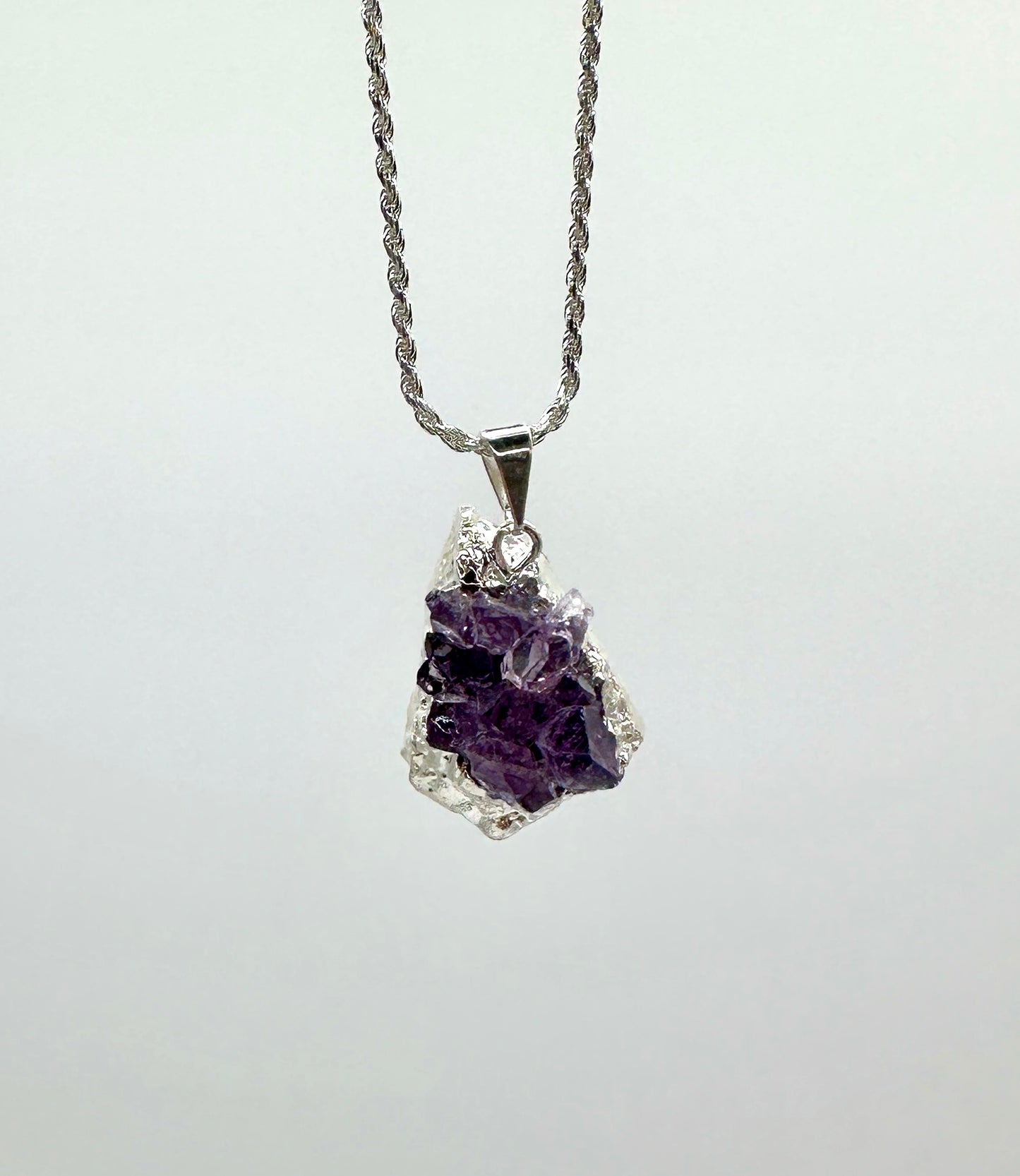 Amethyst Halskette 925er Silber inkl. 925er Silber Kette