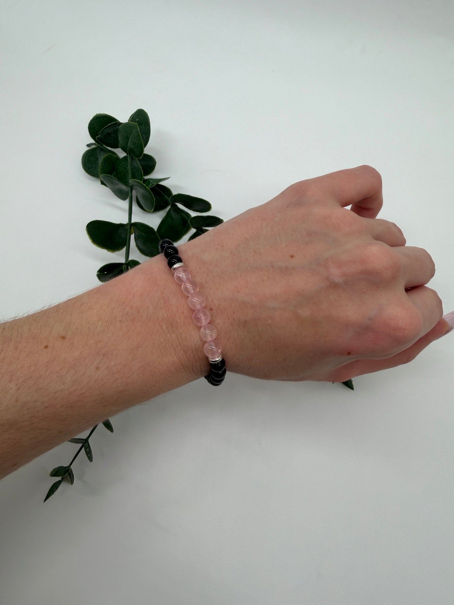 Power-Armband Turmalin und Rosenquarz