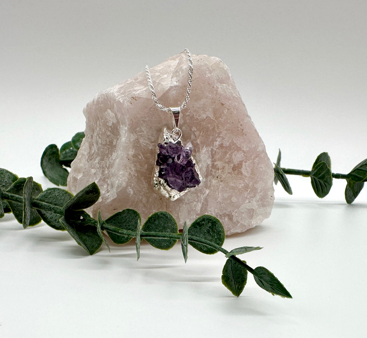 Amethyst Halskette 925er Silber inkl. 925er Silber Kette