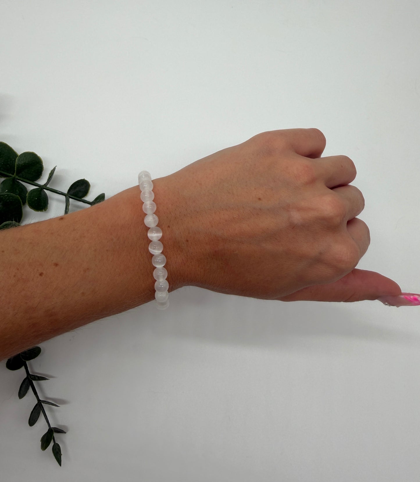 Selenit 6mm AA Armband