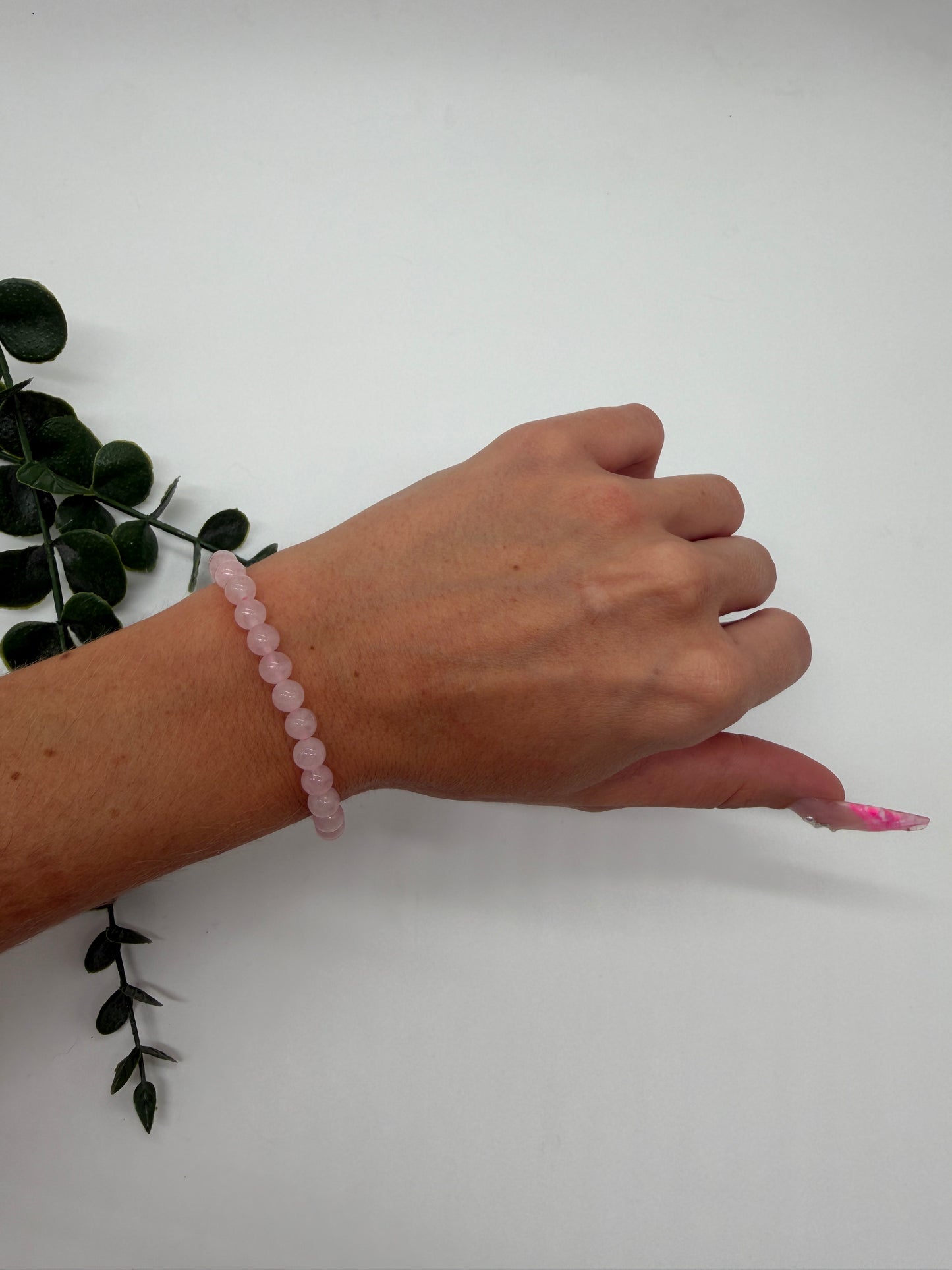 Rosenquarz Armband A 6 mm