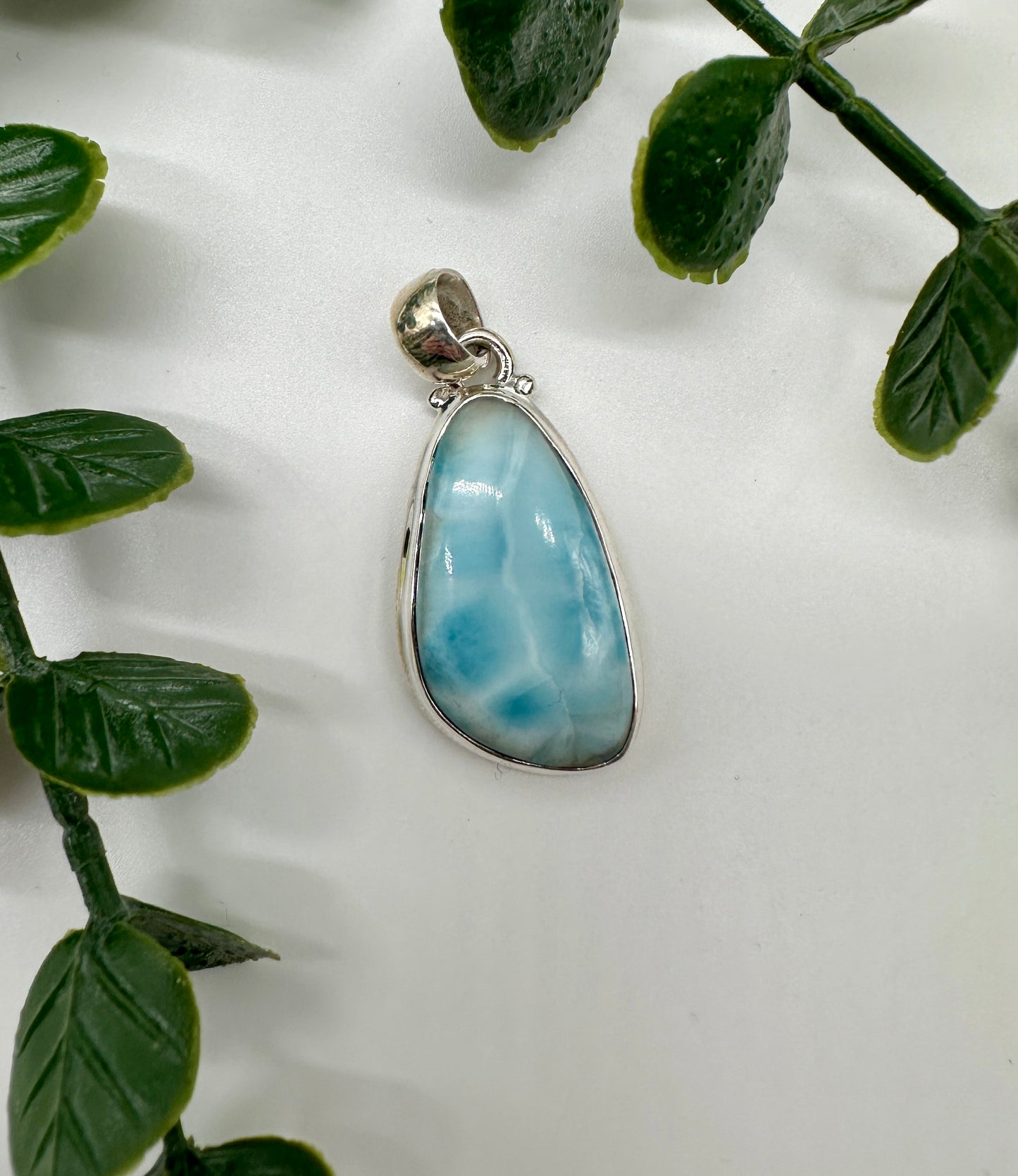 Larimar AAA 925er Silber Anhänger inkl. 925er Silber Kette