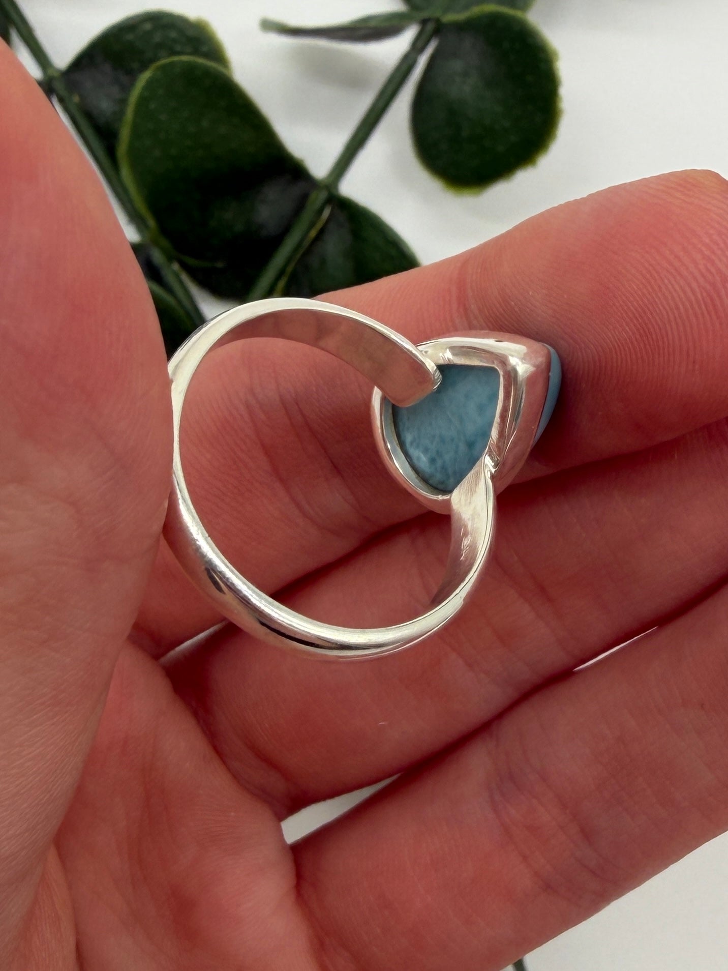 Larimar AA 925er Silber Ring leicht verstellbar