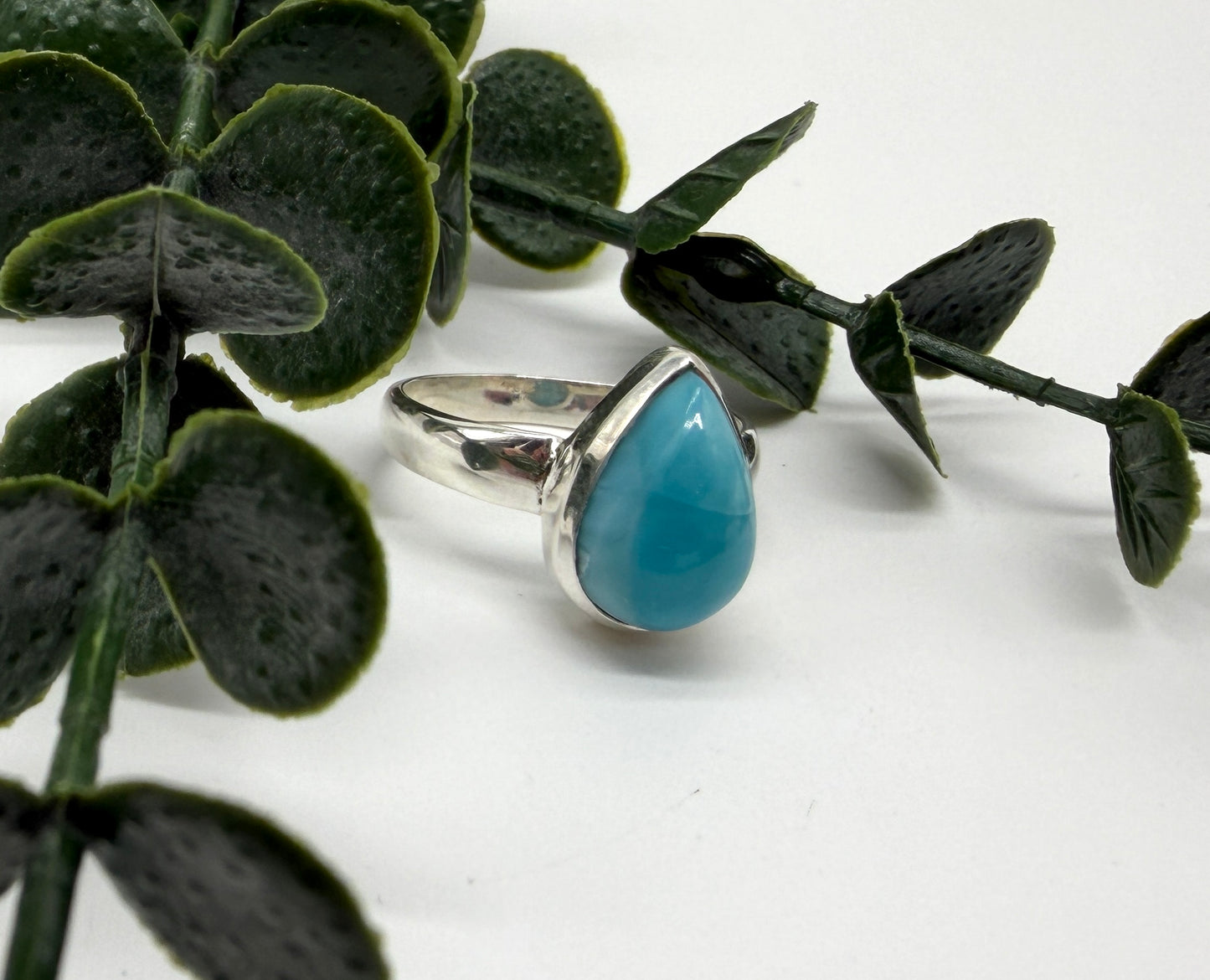 Larimar AA 925er Silber Ring leicht verstellbar