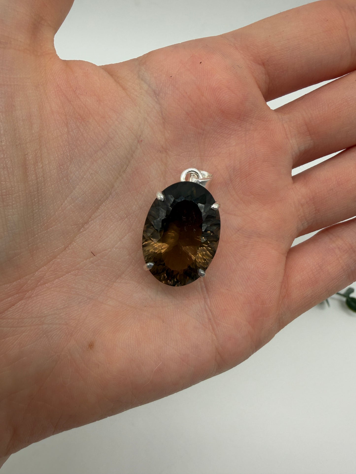 Rauchquarz AAA+ 925er Silber Anhänger