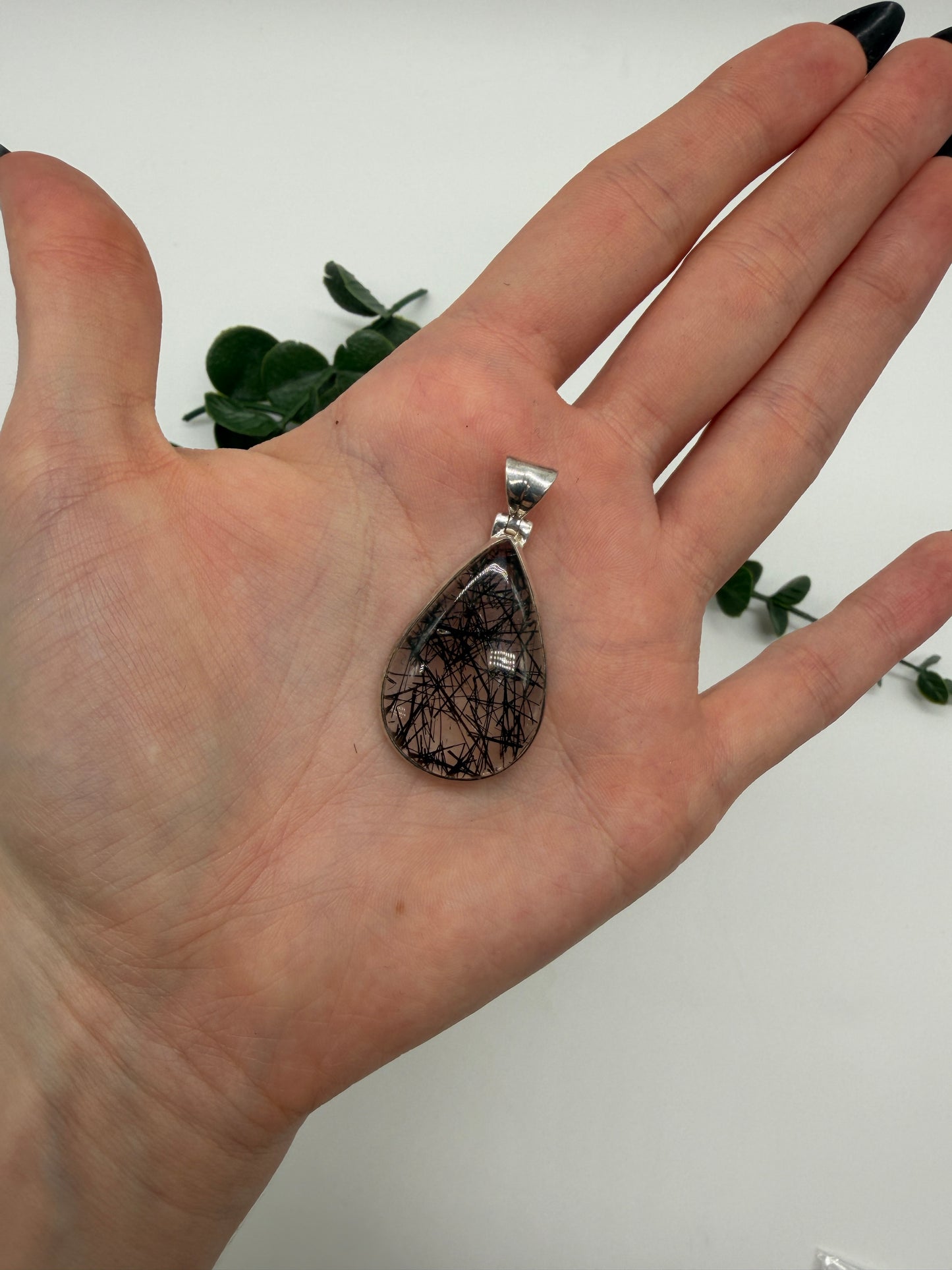 Turmalinquarz AA 925er Silber Anhänger