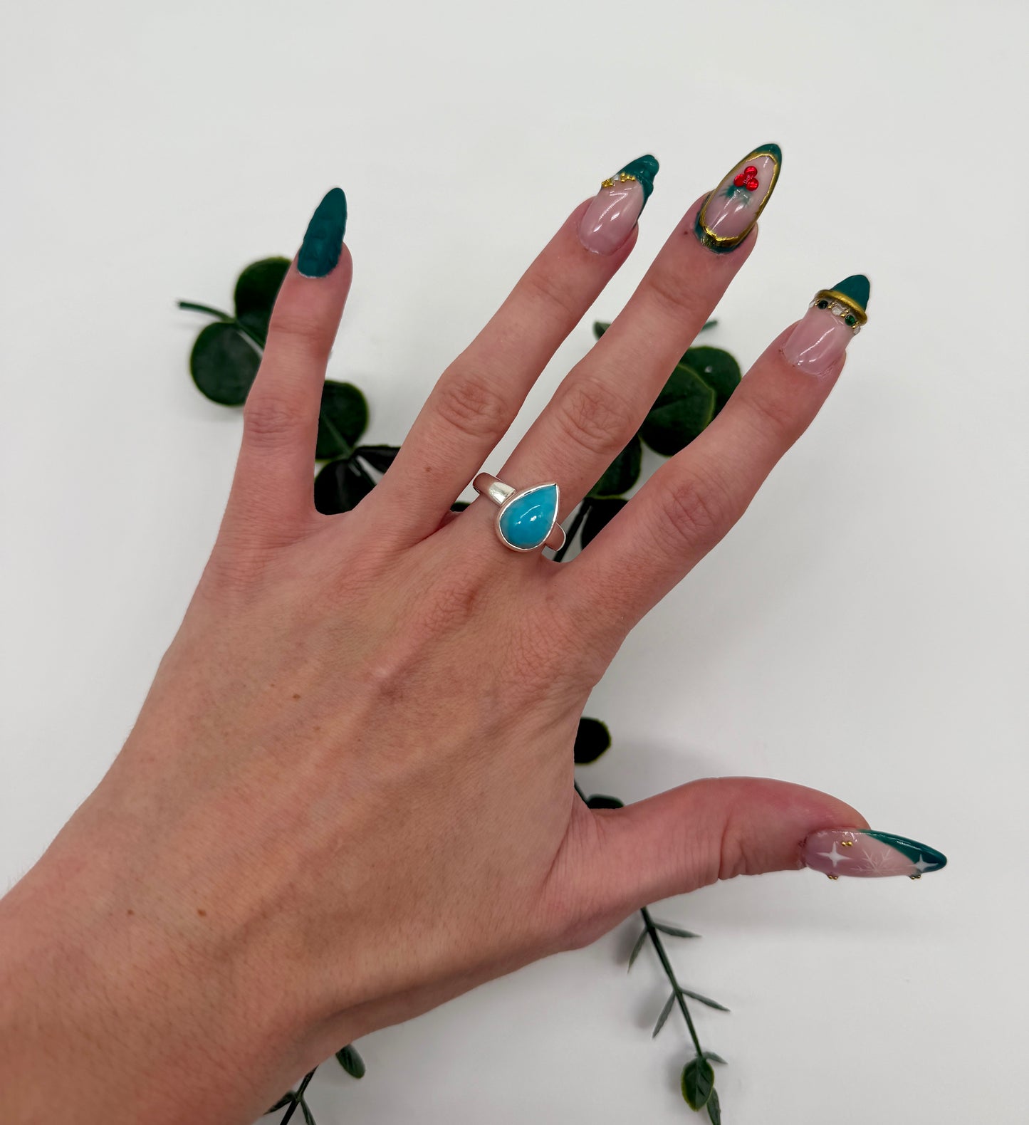 Larimar AA 925er Silber Ring leicht verstellbar