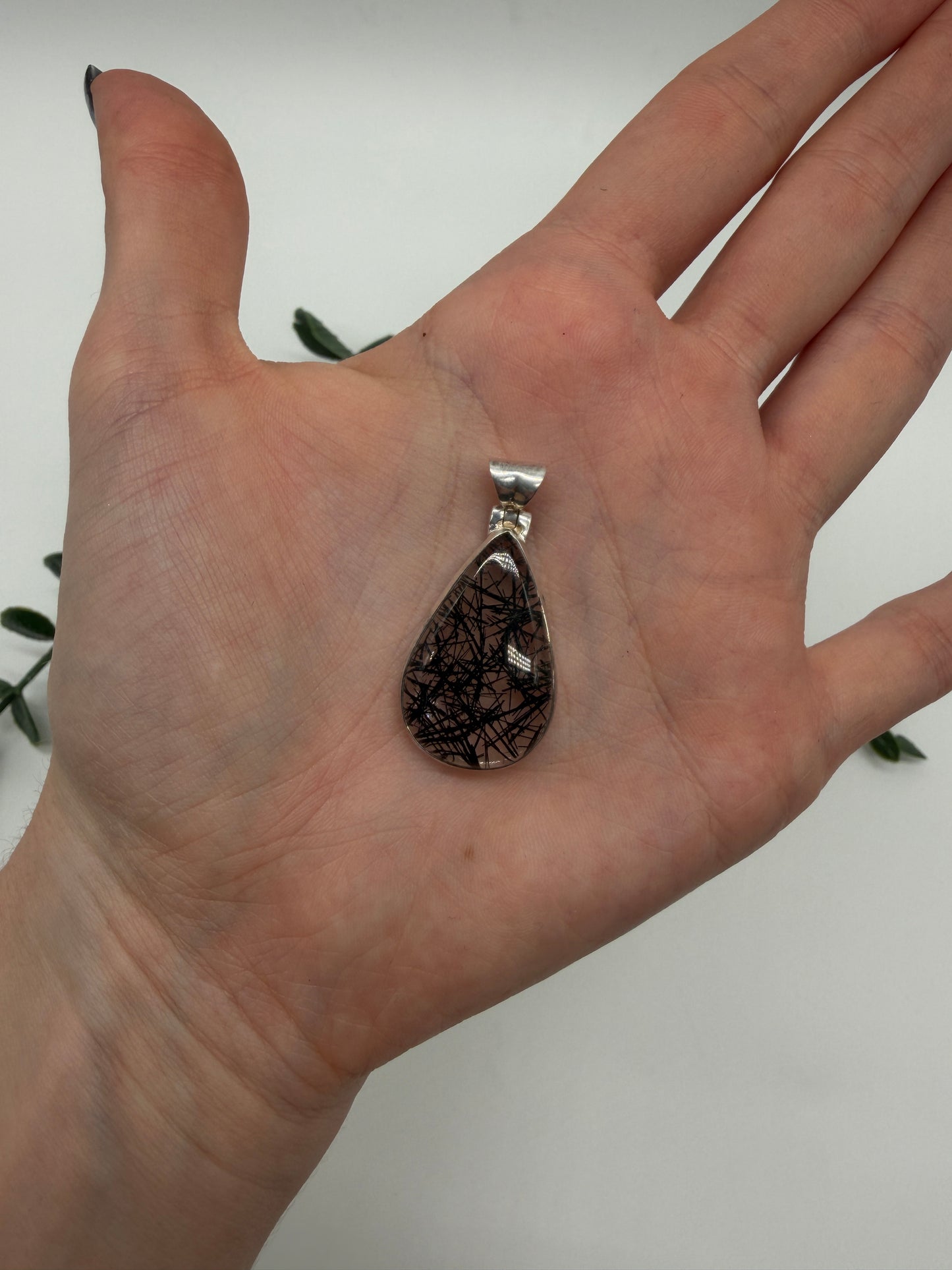 Turmalinquarz AA 925er Silber Anhänger