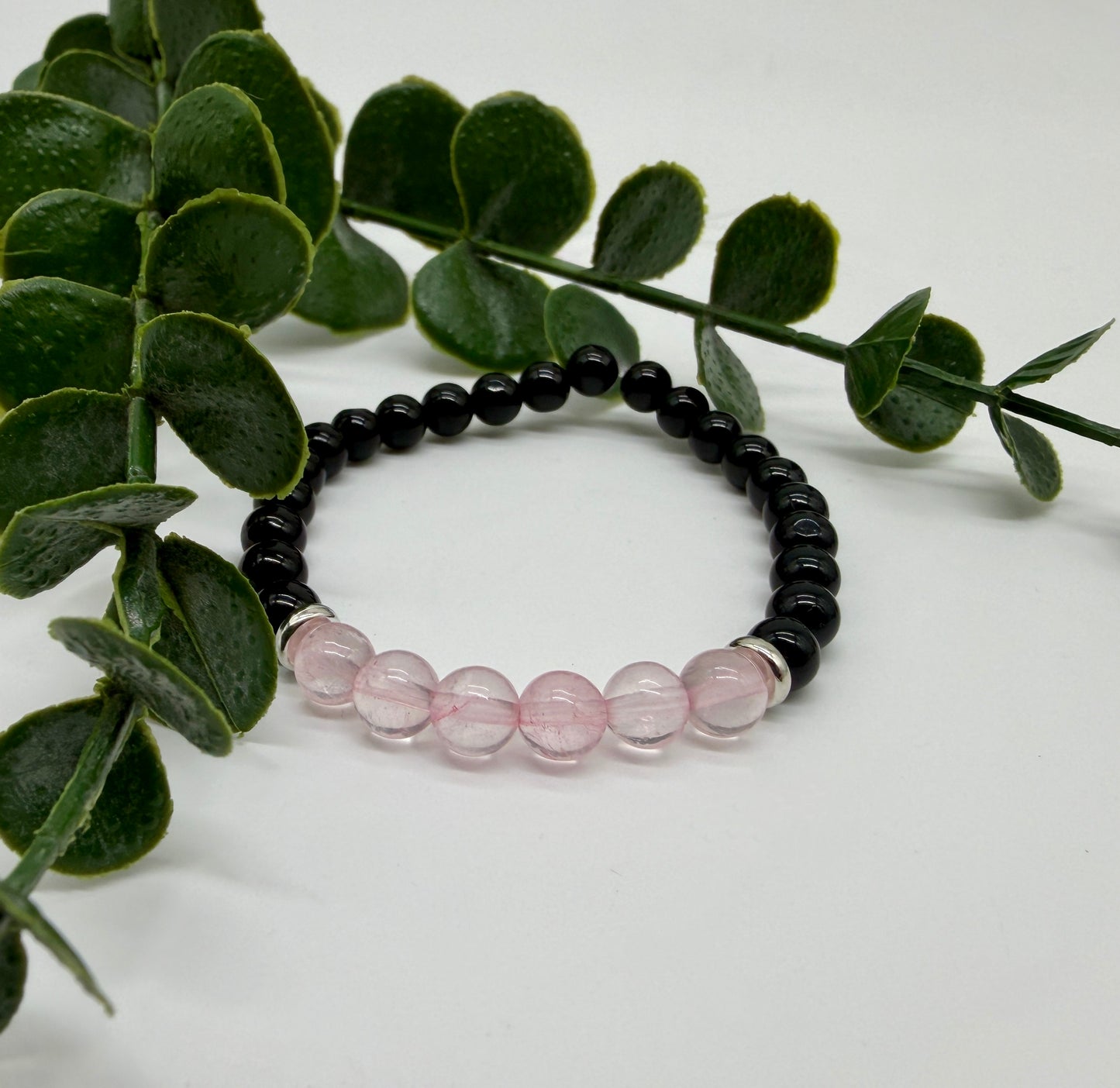Power-Armband Turmalin und Rosenquarz