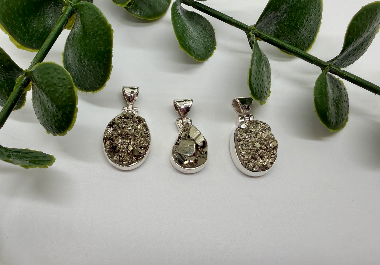 Pyrit AAA Anhänger 925er Silber