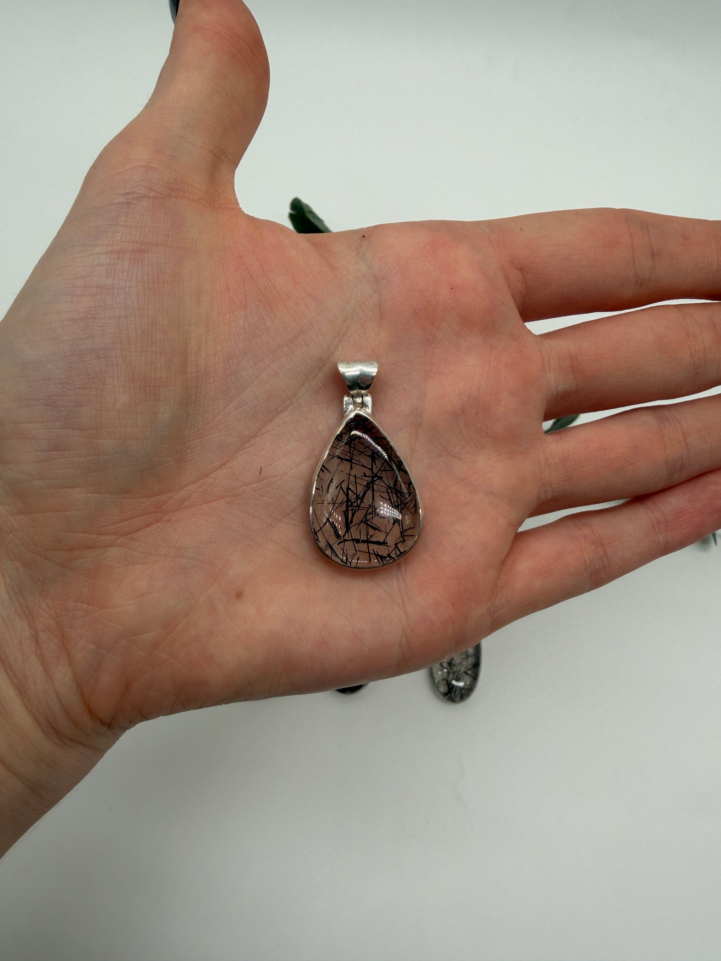 Turmalinquarz AA 925er Silber Anhänger