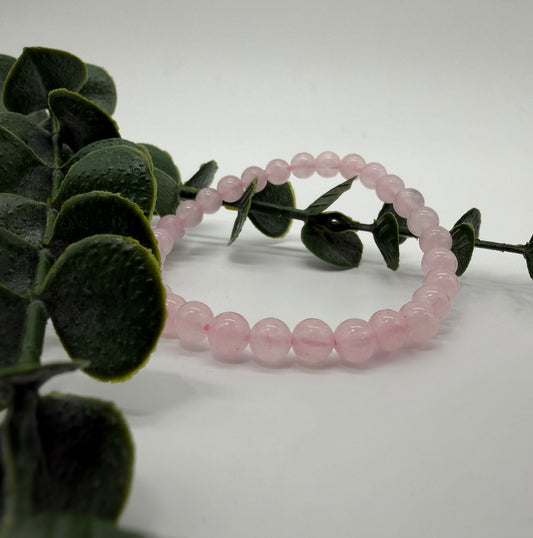 Rosenquarz Armband A 6 mm