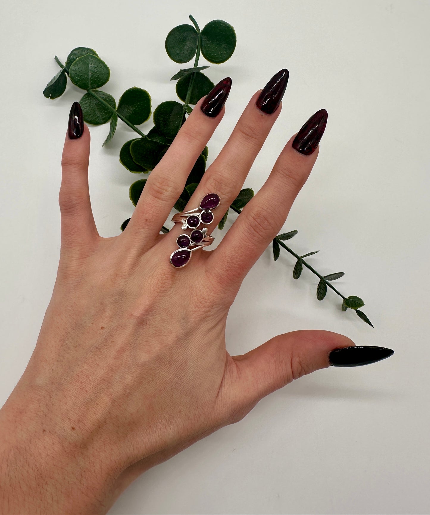 Amethyst AA Ring 925er Silber verstellbar