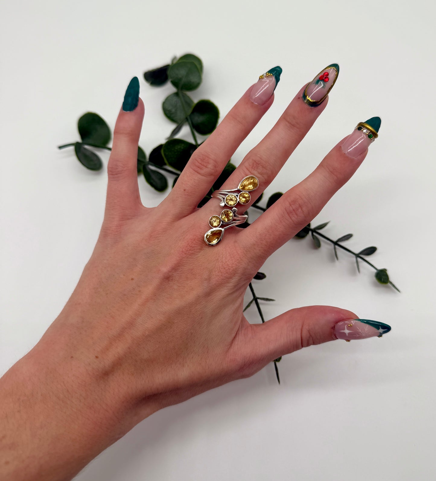 Citrin AAA 925er Silber Ring verstellbar