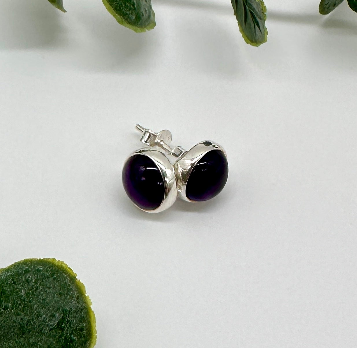 Amethyst Knopfohrringe 925er Silber Facettiert