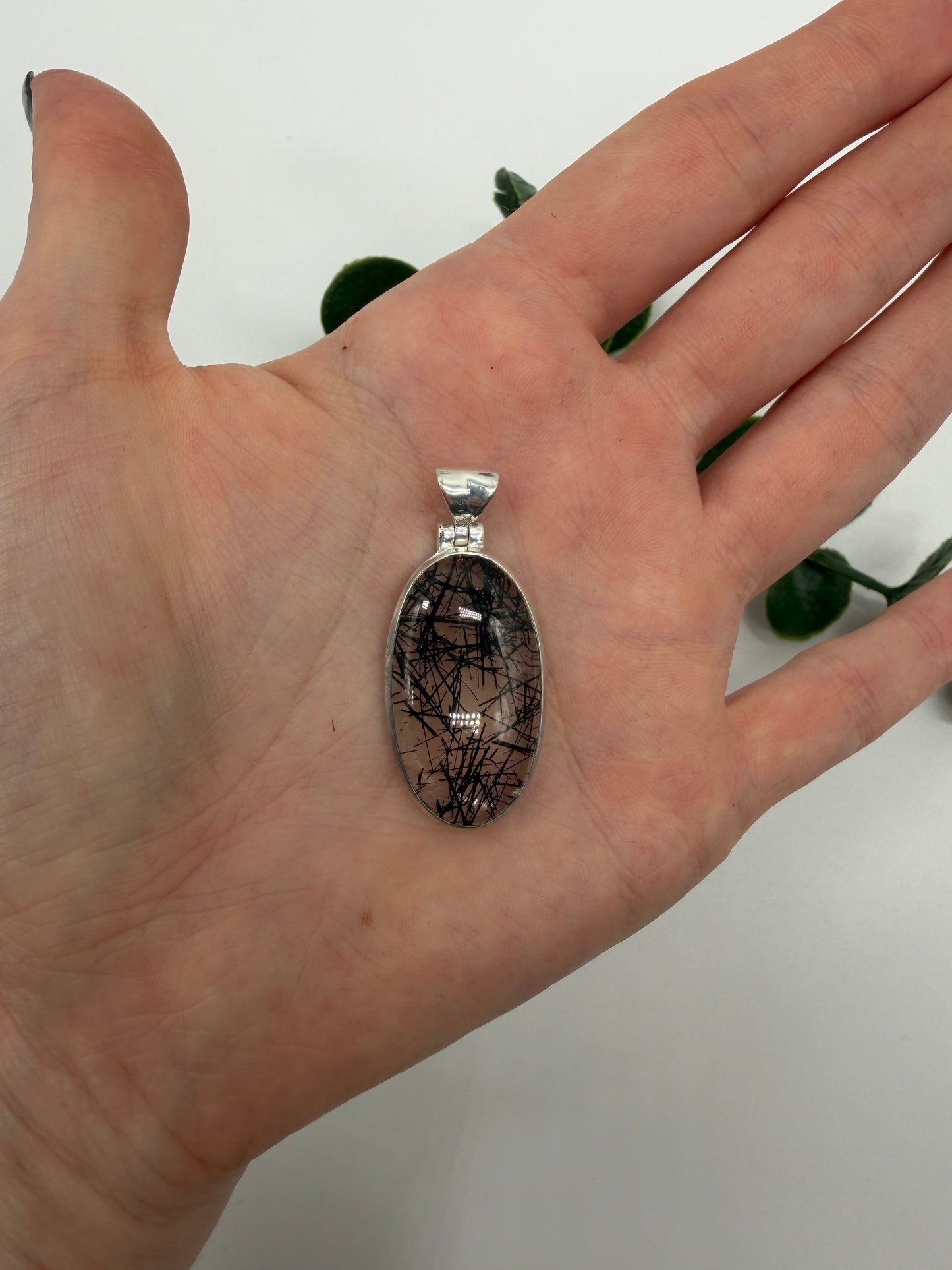 Turmalinquarz AA 925er Silber Anhänger